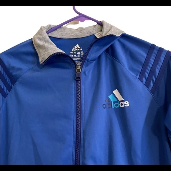 Men’s ADIDAS Blue Climalite Track Jacket - Picture 4 of 6